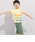 水彩風カラーボーダースラブ天竺半袖Tシャツ(80~150cm)