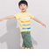 水彩風カラーボーダースラブ天竺半袖Tシャツ(80~150cm)
