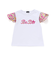 【お揃い】フルールドゥジョワプリントパッチロゴ切り替えTシャツ(90~150cm)