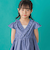 【店舗限定】【前後着用可能】ダンガリーフリル襟カシュクールワンピース(95~150cm)<br>