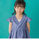 【店舗限定】【前後着用可能】ダンガリーフリル襟カシュクールワンピース(95~150cm)<br>