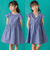 【店舗限定】【前後着用可能】ダンガリーフリル襟カシュクールワンピース(95~150cm)<br>