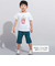 【WEB限定】ツイルストレッチポケットロゴプリントハーフパンツ(100~140cm)