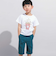 【WEB限定】ツイルストレッチポケットロゴプリントハーフパンツ(100~140cm)