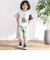 恐竜ピラミッドプリントサガラ刺しゅう袖配色Tシャツ(80~130cm)