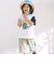 恐竜ピラミッドプリントサガラ刺しゅう袖配色Tシャツ(80~130cm)