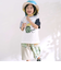 恐竜ピラミッドプリントサガラ刺しゅう袖配色Tシャツ(80~130cm)