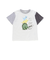 恐竜ピラミッドプリントサガラ刺しゅう袖配色Tシャツ(80~130cm)