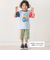 恐竜ピラミッドプリントサガラ刺しゅう袖配色Tシャツ(80~130cm)