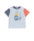 恐竜ピラミッドプリントサガラ刺しゅう袖配色Tシャツ(80~130cm)