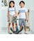 【お揃い】復刻アーカイブタイル柄スクエアフリル天竺Tシャツ(90~150cm)