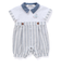 【お揃い】マルチストライプ切り替え襟付き半袖ロンパースベビー(70~80cm)