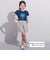 袖リボンフラワープリント天竺半袖Tシャツ(90~160cm)
