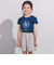 袖リボンフラワープリント天竺半袖Tシャツ(90~160cm)