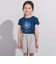 袖リボンフラワープリント天竺半袖Tシャツ(90~160cm)