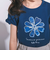 袖リボンフラワープリント天竺半袖Tシャツ(90~160cm)