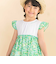 【お揃い】水彩花柄プリント天竺ドッキングワンピース(80~130cm)