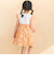 【お揃い】水彩花柄プリント天竺ドッキングワンピース(80~130cm)