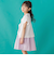 【店舗限定】格子編みカットソーフリル半袖ボレロ(95~150cm)<br>