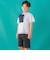 【店舗限定】アシメトリー配色ロゴプリント天竺半袖Tシャツ(95~150cm)