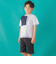 【店舗限定】アシメトリー配色ロゴプリント天竺半袖Tシャツ(95~150cm)