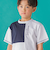 【店舗限定】アシメトリー配色ロゴプリント天竺半袖Tシャツ(95~150cm)