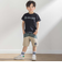 斜めカットソー布帛切り替え5分丈パンツ(95~160cm)