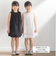 異素材組み合わせオーガンジー切り替えワンピース(95~160cm)