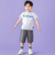 配色ステッチ立体ロゴプリント半袖Tシャツ(95~160cm)