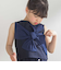 【前後着用可能】ノースリーブブラウス+タックキュロットパンツセットアップ(95~150cm)
