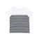 リーフ柄ボーダー切り替え天竺半袖Tシャツ(90~150cm)