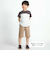 リーフ柄ボーダー切り替え天竺半袖Tシャツ(90~150cm)
