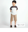 リーフ柄ボーダー切り替え天竺半袖Tシャツ(90~150cm)