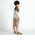 リーフ柄ボーダー切り替え天竺半袖Tシャツ(90~150cm)