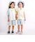 【お揃い】ストライプチェックサイド切り替えTシャツ(80~130cm)