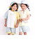 【お揃い】ストライプチェックサイド切り替えTシャツ(80~130cm)