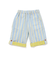 【お揃い/接触冷感】チェックストライプ裾折り返しサイドタブハーフパンツ(80~130cm)