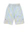 【お揃い/接触冷感】チェックストライプ裾折り返しサイドタブハーフパンツ(80~130cm)