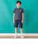 【店舗限定】ワッフル×天竺ワッペン半袖Tシャツ＋ショートパンツセットアップ(95~150cm)