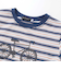自転車プリントマルチボーダー天竺半袖Tシャツ(90~160cm)