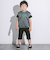 6分丈ロゴパッチワークリネン調ストレッチパンツ(110~160cm)