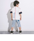 6分丈ロゴパッチワークリネン調ストレッチパンツ(110~160cm)