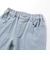 6分丈ロゴパッチワークリネン調ストレッチパンツ(110~160cm)