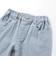 6分丈ロゴパッチワークリネン調ストレッチパンツ(110~160cm)