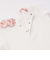 【お揃い】フラワープリントスカラップ襟半袖針抜きTシャツ(80~100cm)