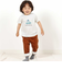 シャツコール裾ボーダーテーパードパンツ(80~100cm)