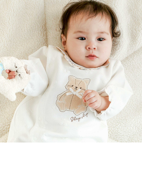 Babyねこちゃん♡お帽子&Libertyロンパースおめかしスタイル♪テディベア ご専用となります☆ちびちび猫ちゃん♡ テディベア おめかし2種