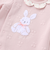 【お揃い】花柄スカラップ襟ウサギネコパッチ刺しゅうロンパースベビー(60~80cm)