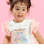 【ケアベア×SLAP SLIP】イラストプリントサイド切り替え袖フリルTシャツ(80~130cm)