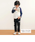 【お揃い】はたらくくるま恐竜刺しゅう胸ポケット付きラグランTシャツ(80~130cm)